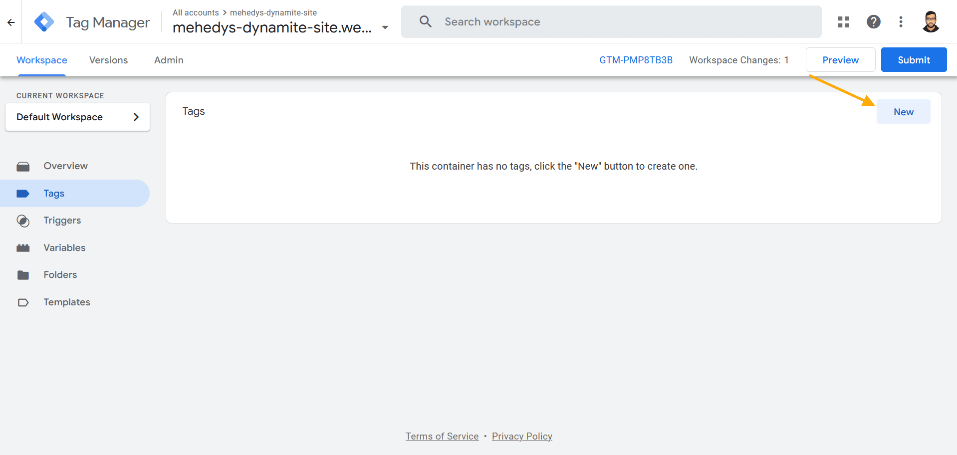 Create New Tag