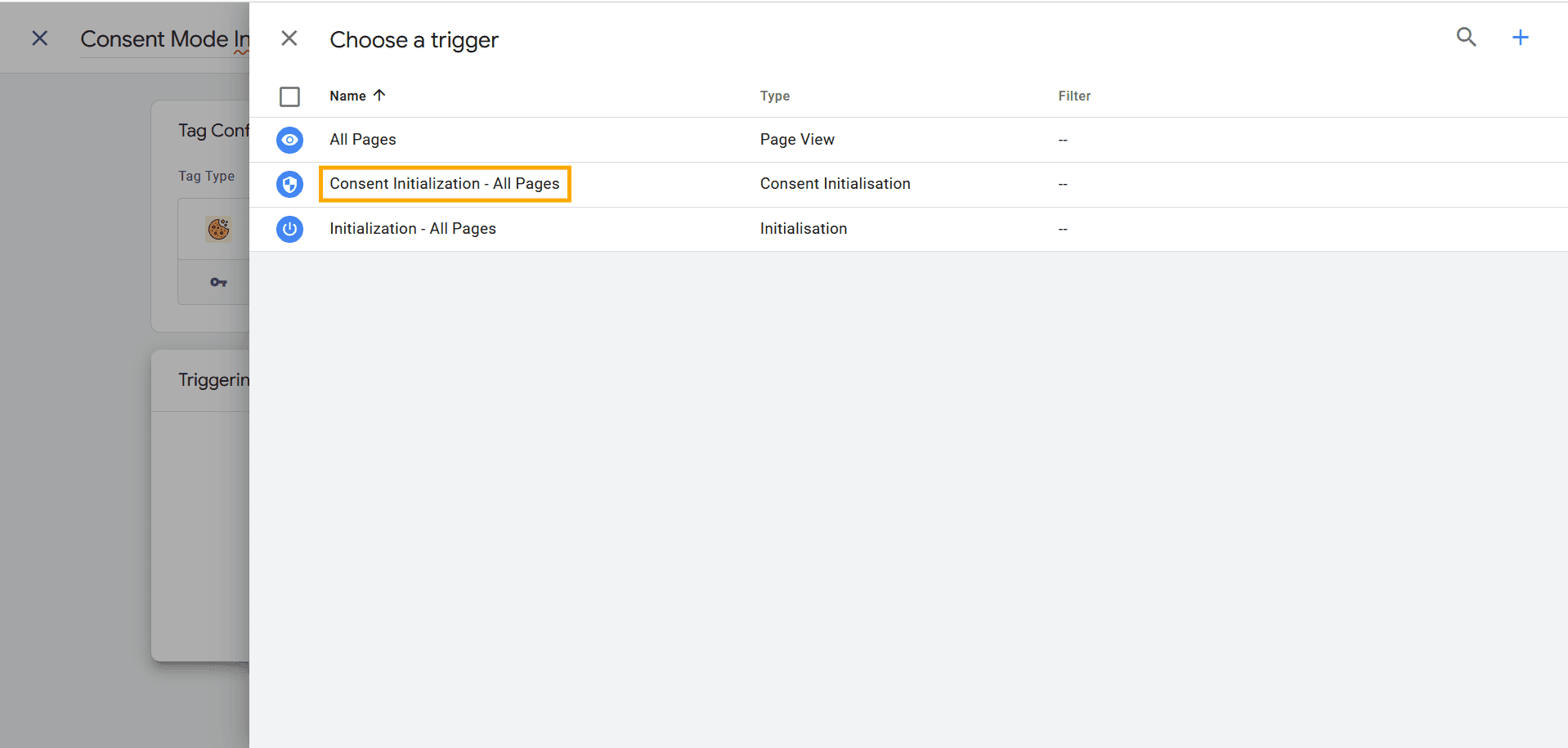 Select Consent Initialization