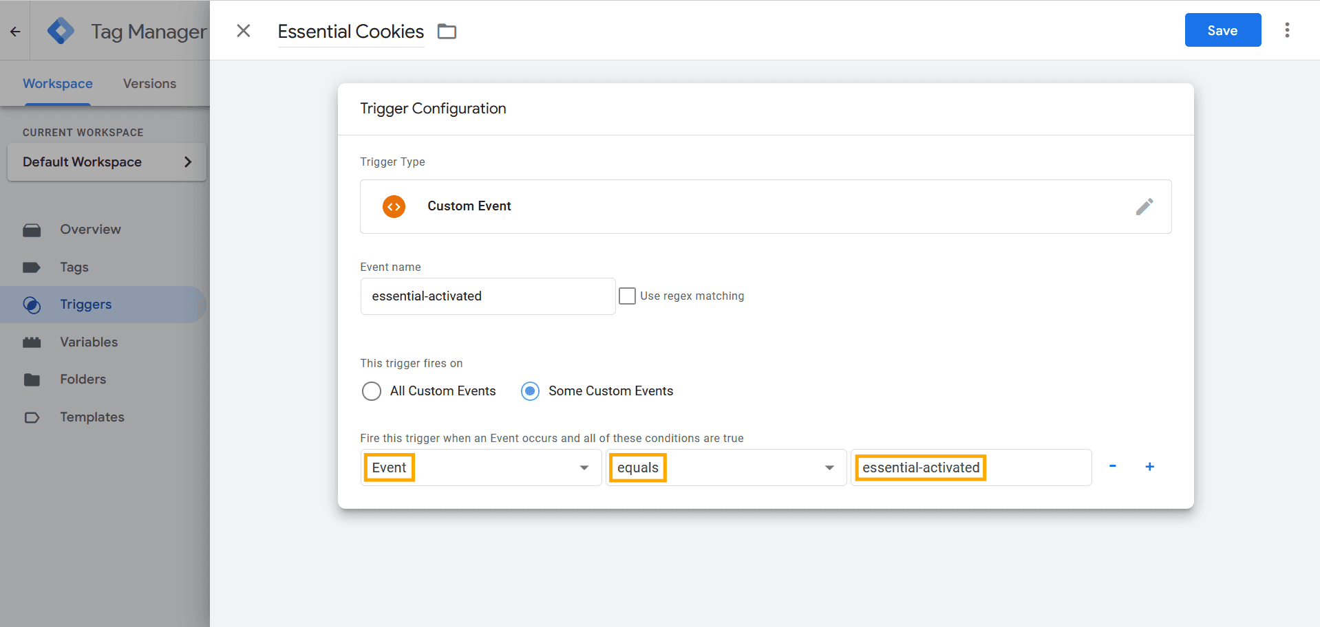 Configure Trigger Condition