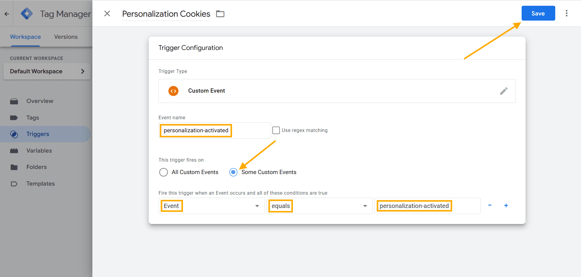 Configure Personalization Trigger